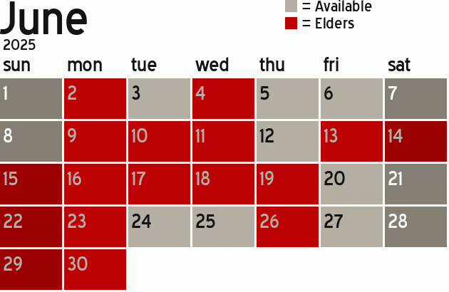 Missionary Dinner Calendar