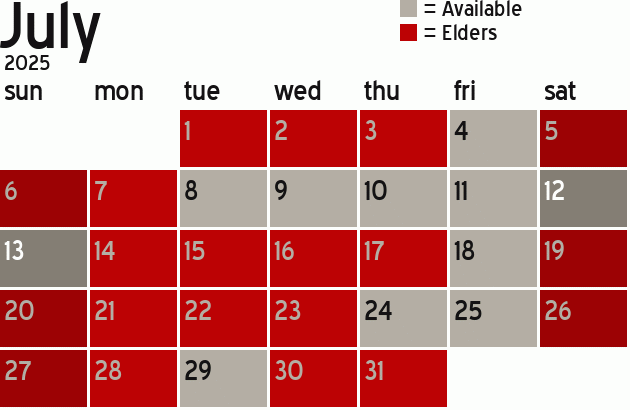 Missionary Dinner Calendar