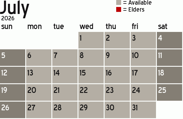 Missionary Dinner Calendar