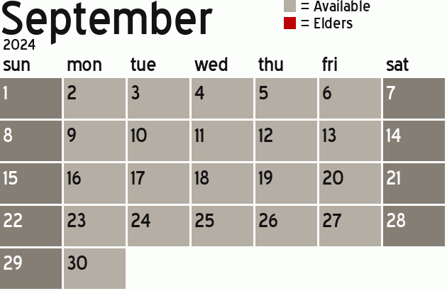Missionary Dinner Calendar