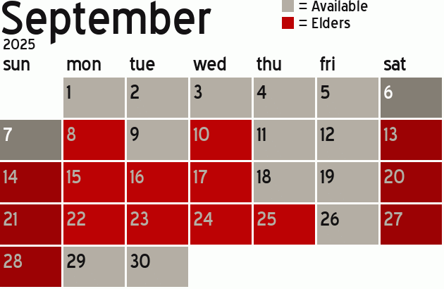 Missionary Dinner Calendar