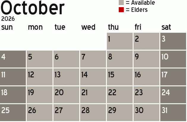Missionary Dinner Calendar